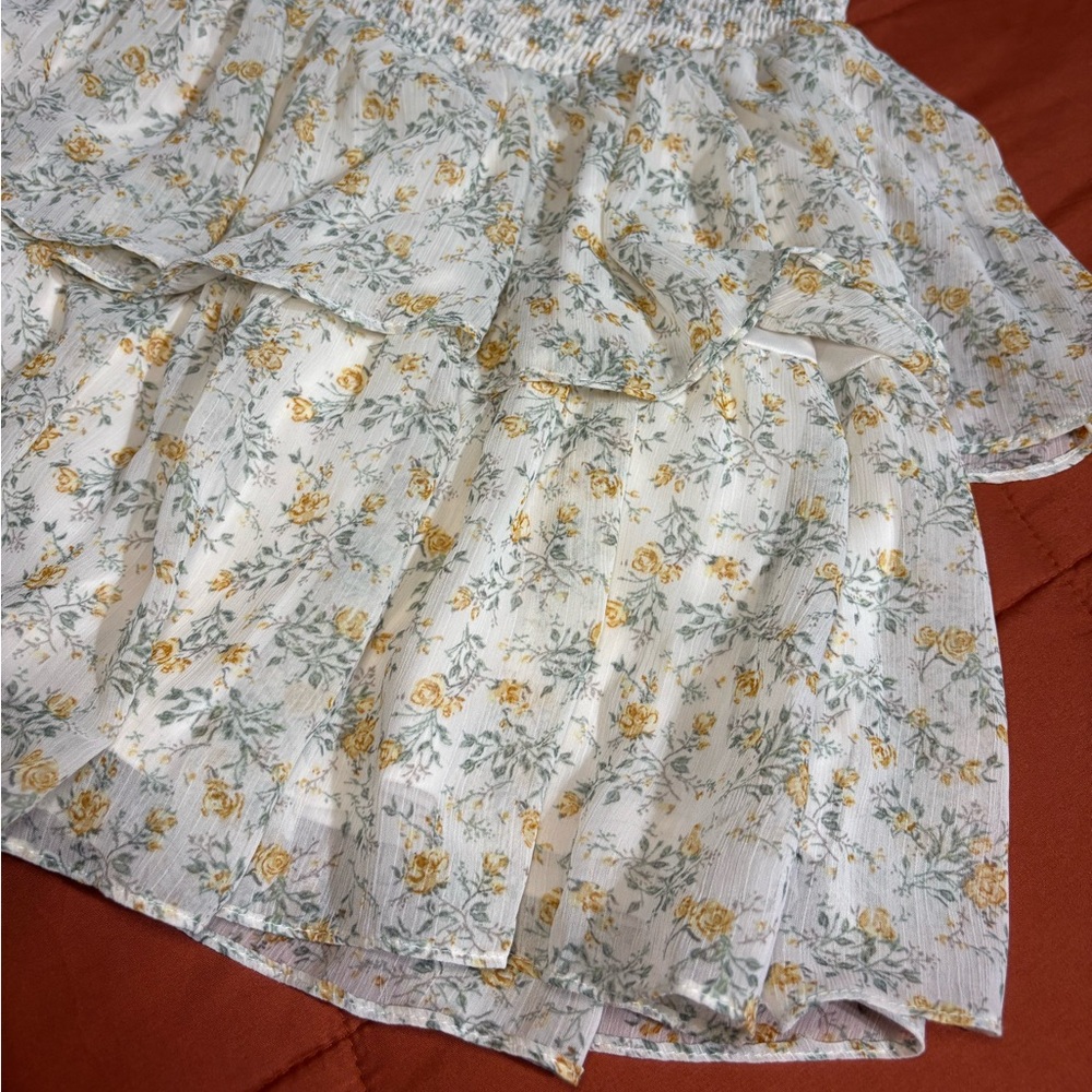 NWT Windsor Floral Smocked Mini Dress - Cream and Yellow - Picture 8 of 12